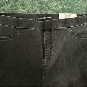 Style & Co. Women's Gray pull on mid rise Jeggings size L